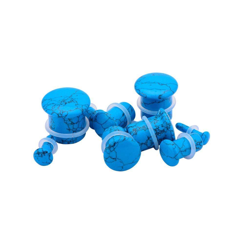 Single Flare Turquoise Plugs - 1 Pair