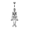 Belly Ring - Dangle Skeleton Dance Belly Button Ring -Rebel Bod-RebelBod