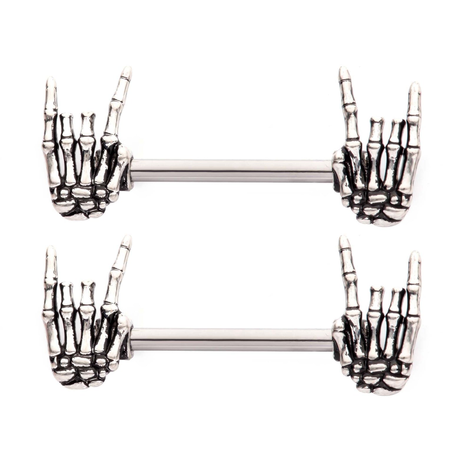 Nipple Skeleton Hand Nipple Barbell -Rebel Bod-RebelBod