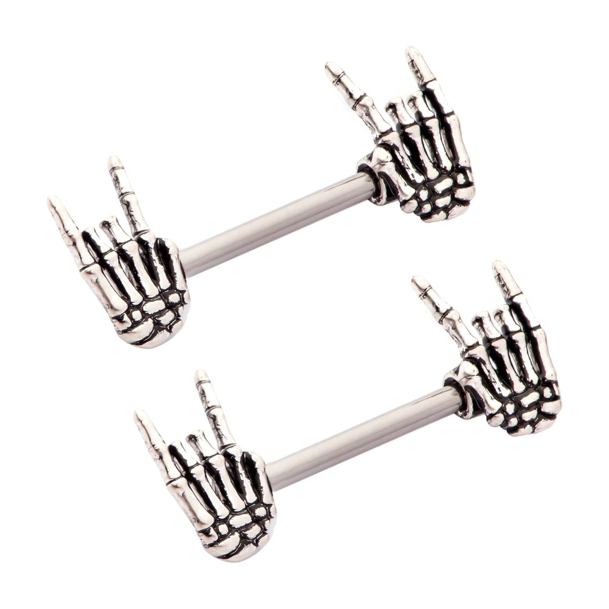 Nipple Skeleton Hand Nipple Barbell -Rebel Bod-RebelBod