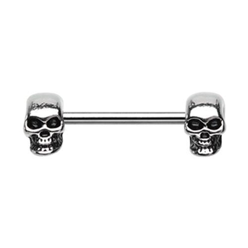 Skull Face Off Nipple Barbell - 1 Piece