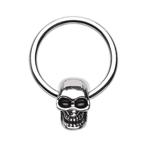 Skull Head Captive Bead Ring