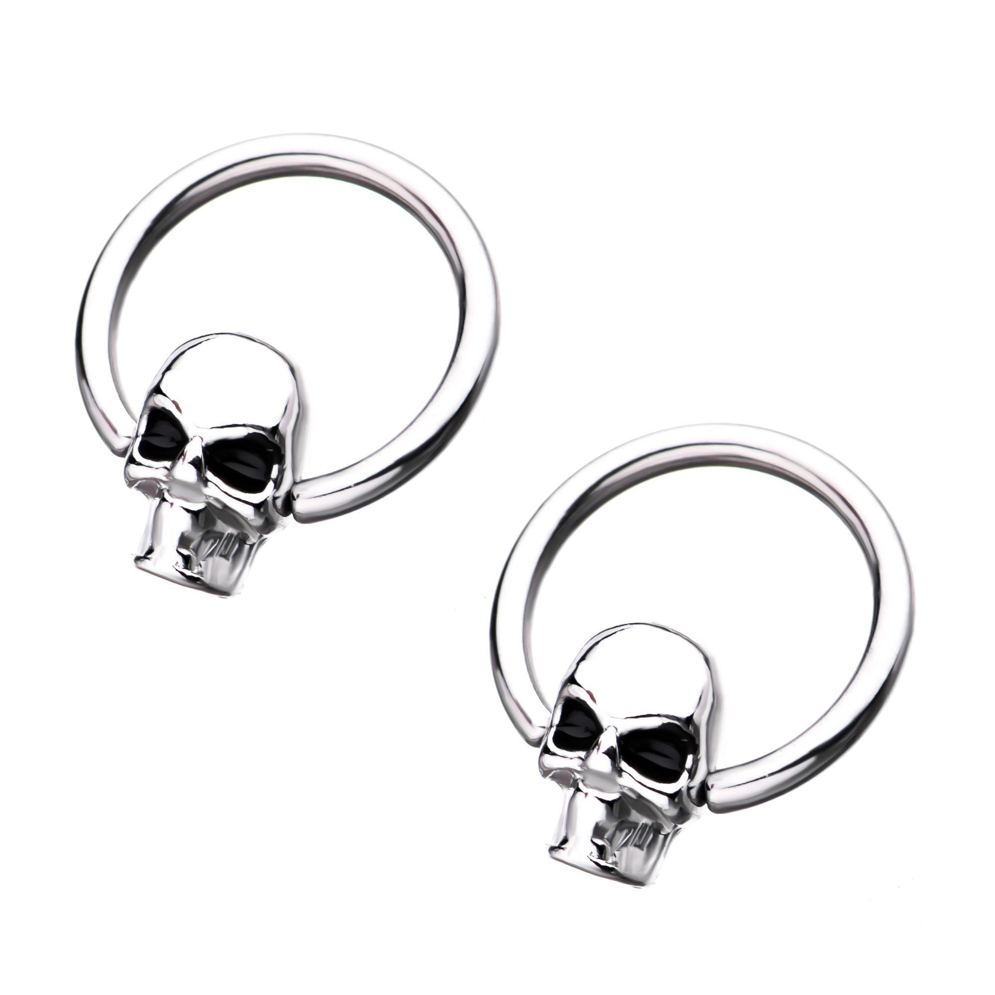 Skull Head Captive Bead Rings sbvrsskl-pr