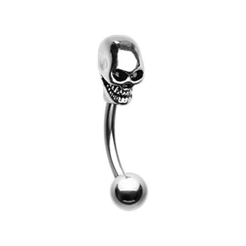 Skull Head Curved Barbell Eyebrow Ring