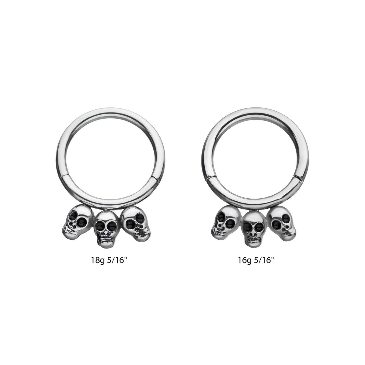 Skull Clicker Hinged Segment Ring