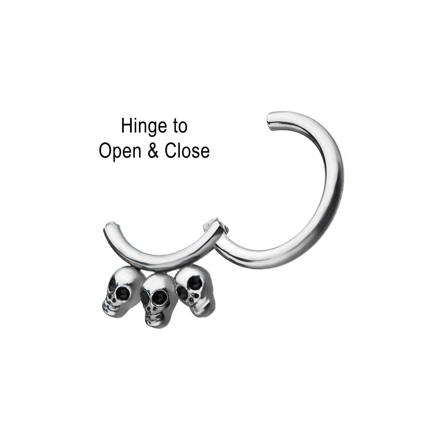 Skull Clicker Hinged Segment Ring