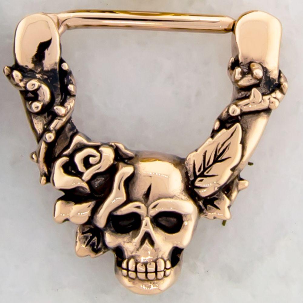 Nipple Barbell Skull Rose Nipple Clicker - 1 Piece -Rebel Bod-RebelBod