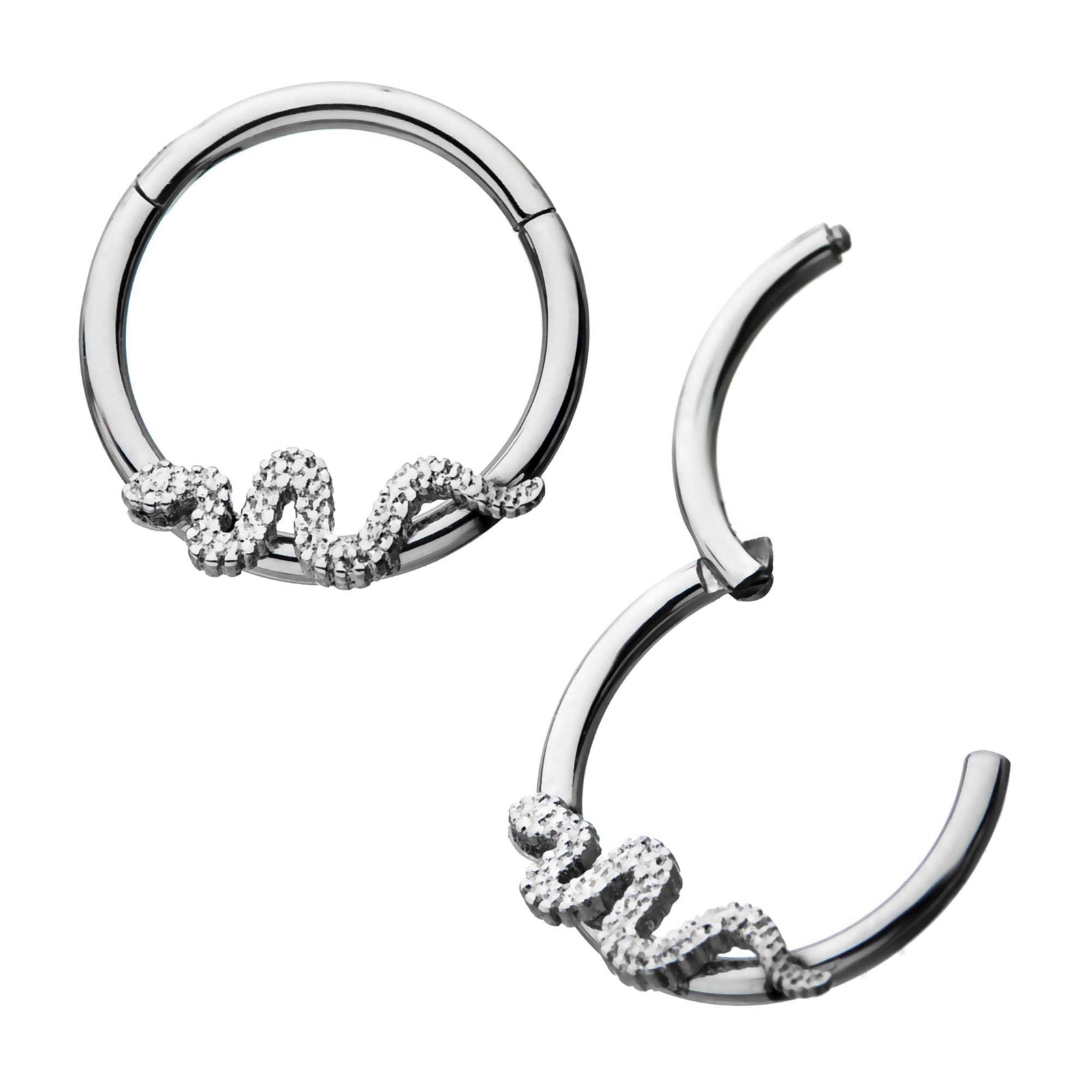 Clicker - Cartilage | Septum Slithering Snake Hinged Segment rings - 1 Piece -Rebel Bod-RebelBod