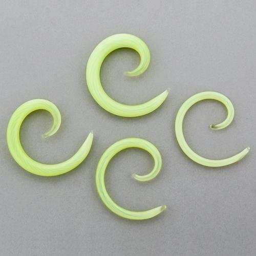 Transparent Neon Green Borosilicate Glass Spirals - 1 Piece #SPLT#2