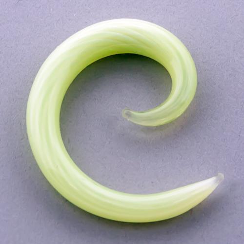 Transparent Neon Green Borosilicate Glass Spirals - 1 Piece #SPLT#2