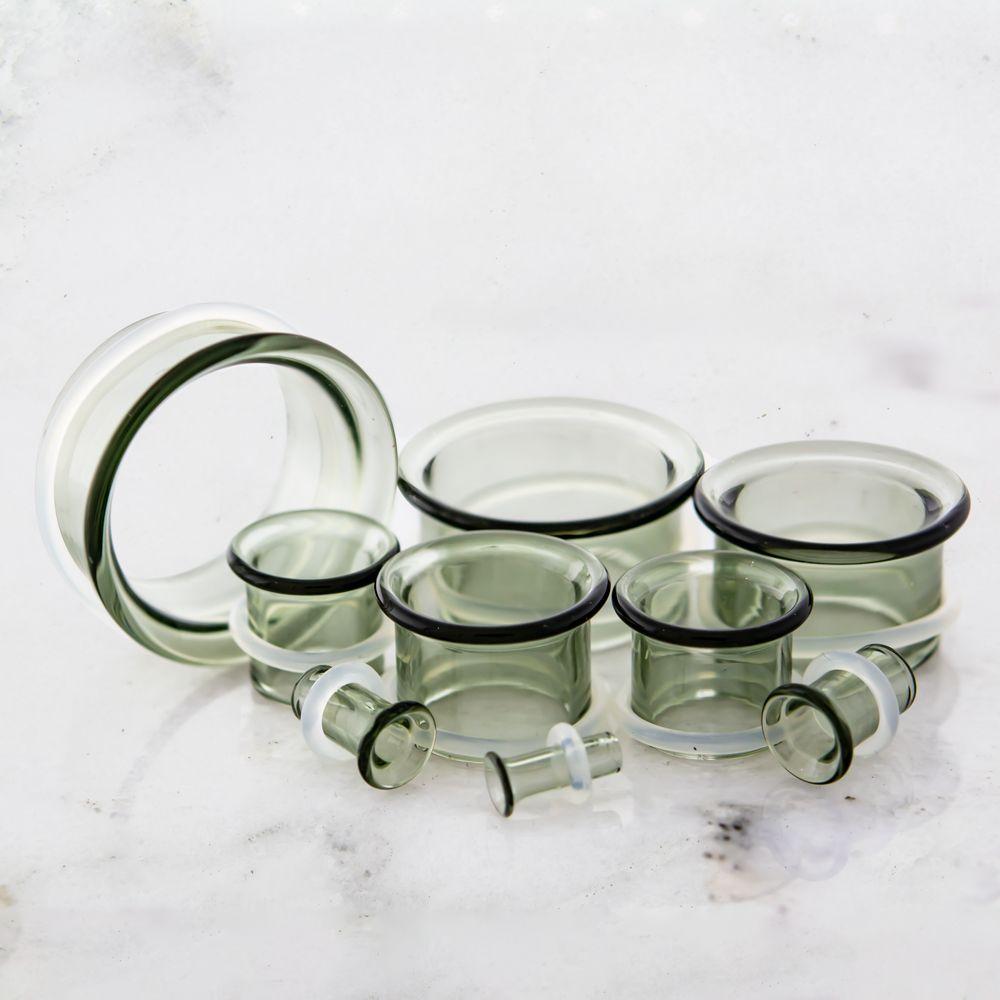 Tunnels - Double Flare Smoke Glass Single Flare Tunnel - 1 Pair -Rebel Bod-RebelBod
