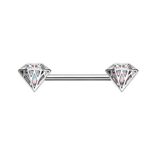 Sparkling Diamond Revo Inlay Nipple Barbell Ring - 1 Piece