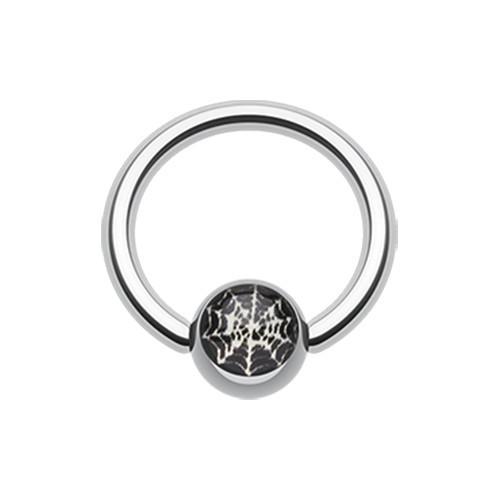 CAPTIVE BEAD RING Spider Web Logo Ball Captive Bead Ring -Rebel Bod-RebelBod