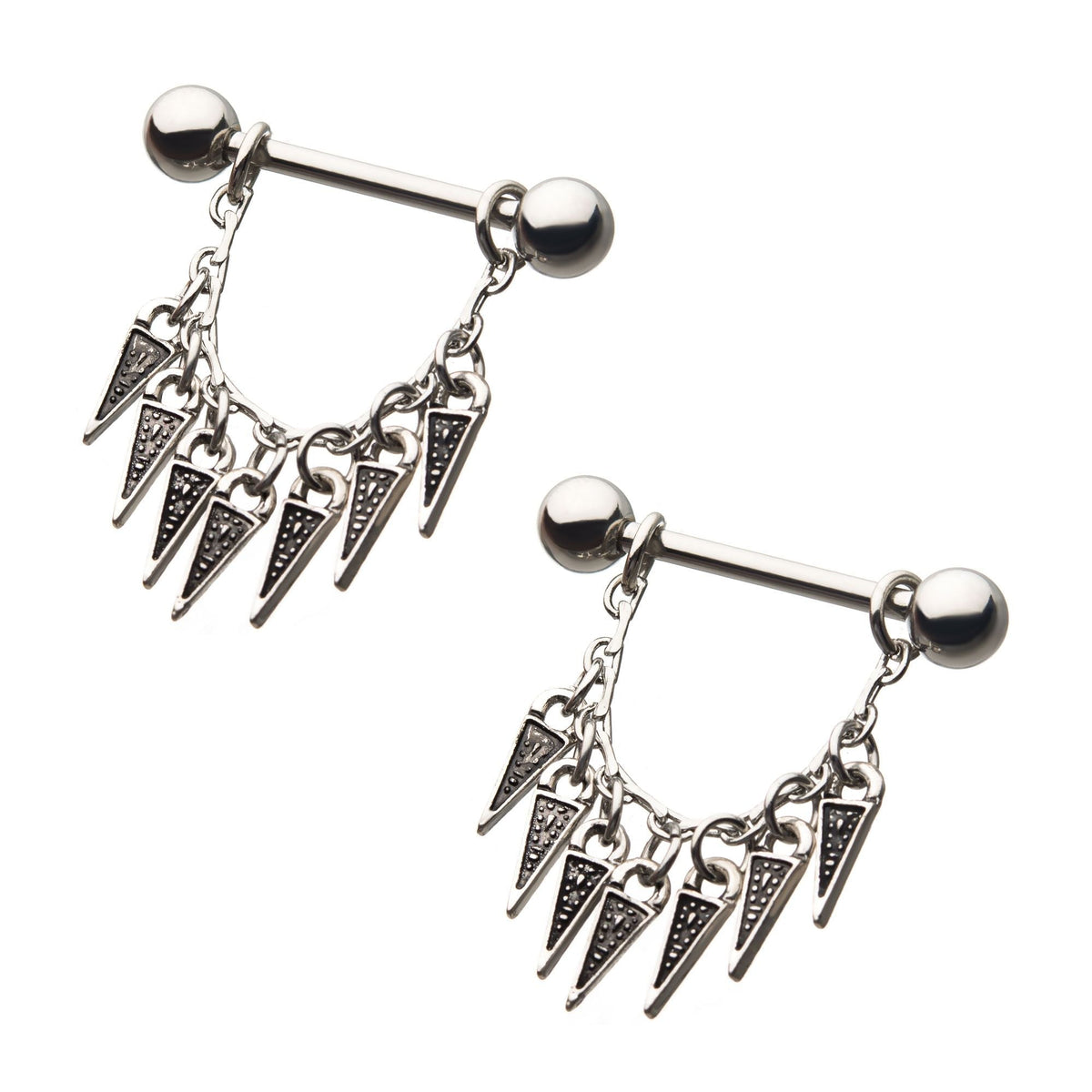 Nipple Spike Chain Nipple Barbell Stirrup Jewelry -Rebel Bod-RebelBod