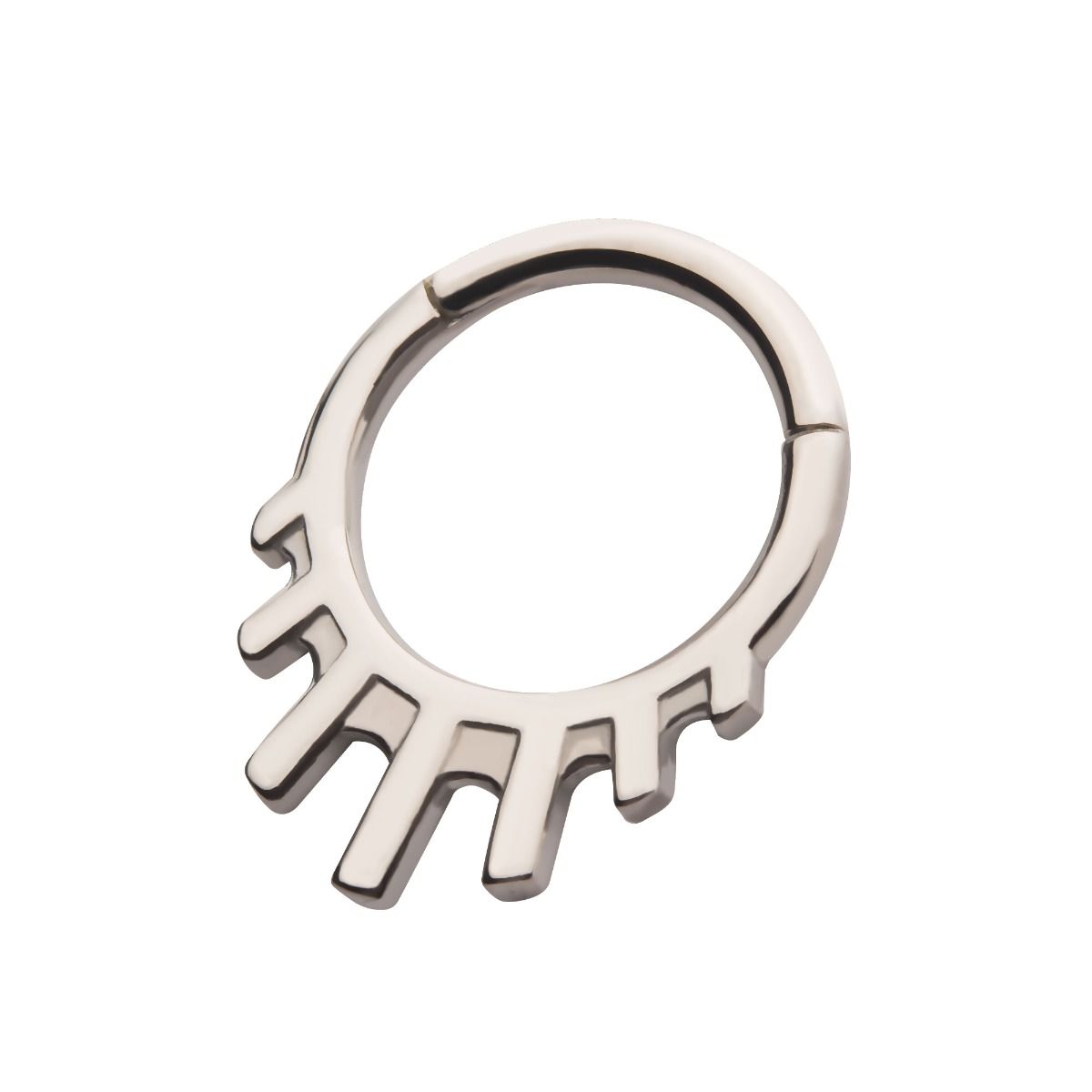 Clicker - Cartilage | Septum Spike Edge Front Facing Hinged Segment Clicker Long - 1 Piece -Rebel Bod-RebelBod