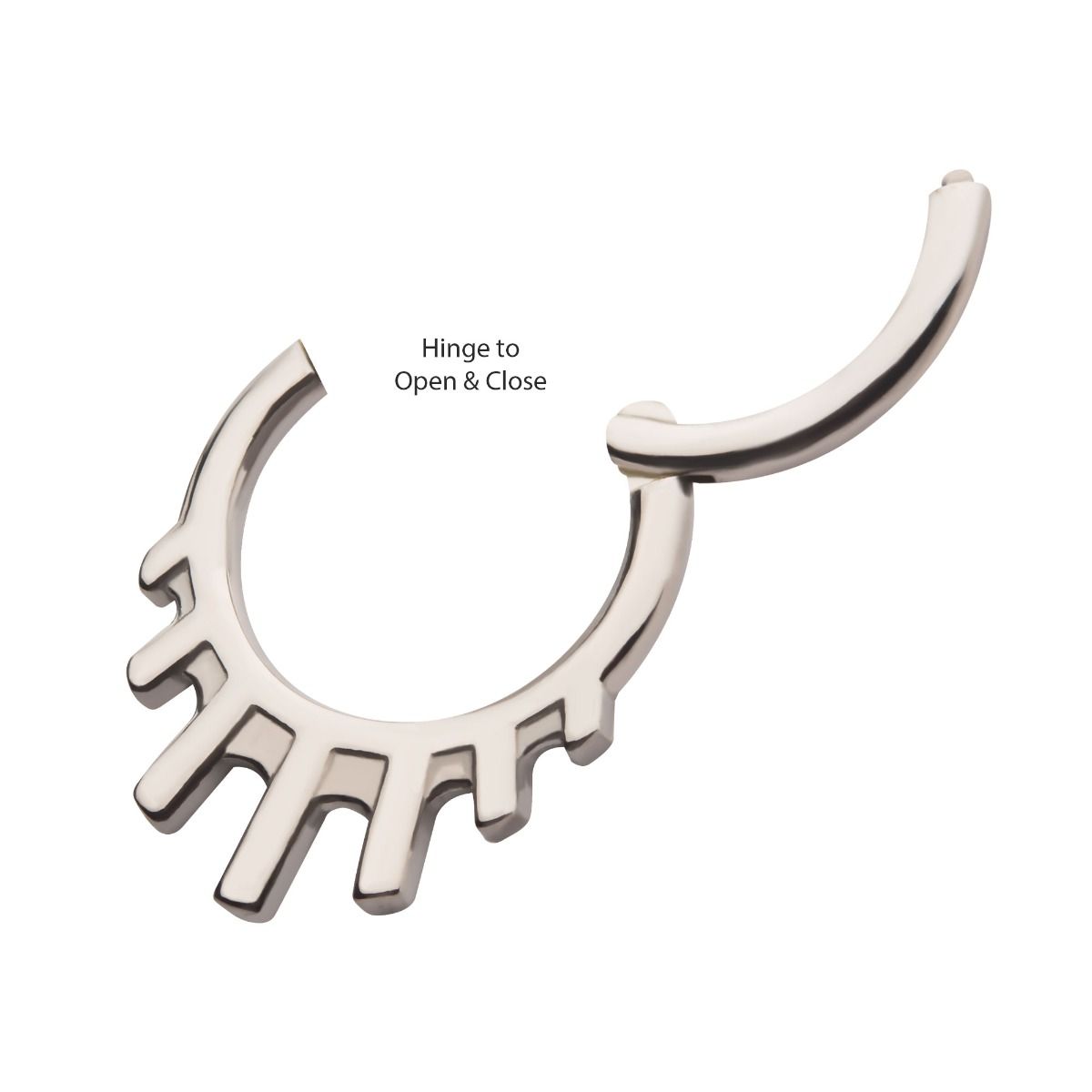Clicker - Cartilage | Septum Spike Edge Front Facing Hinged Segment Clicker Long - 1 Piece -Rebel Bod-RebelBod