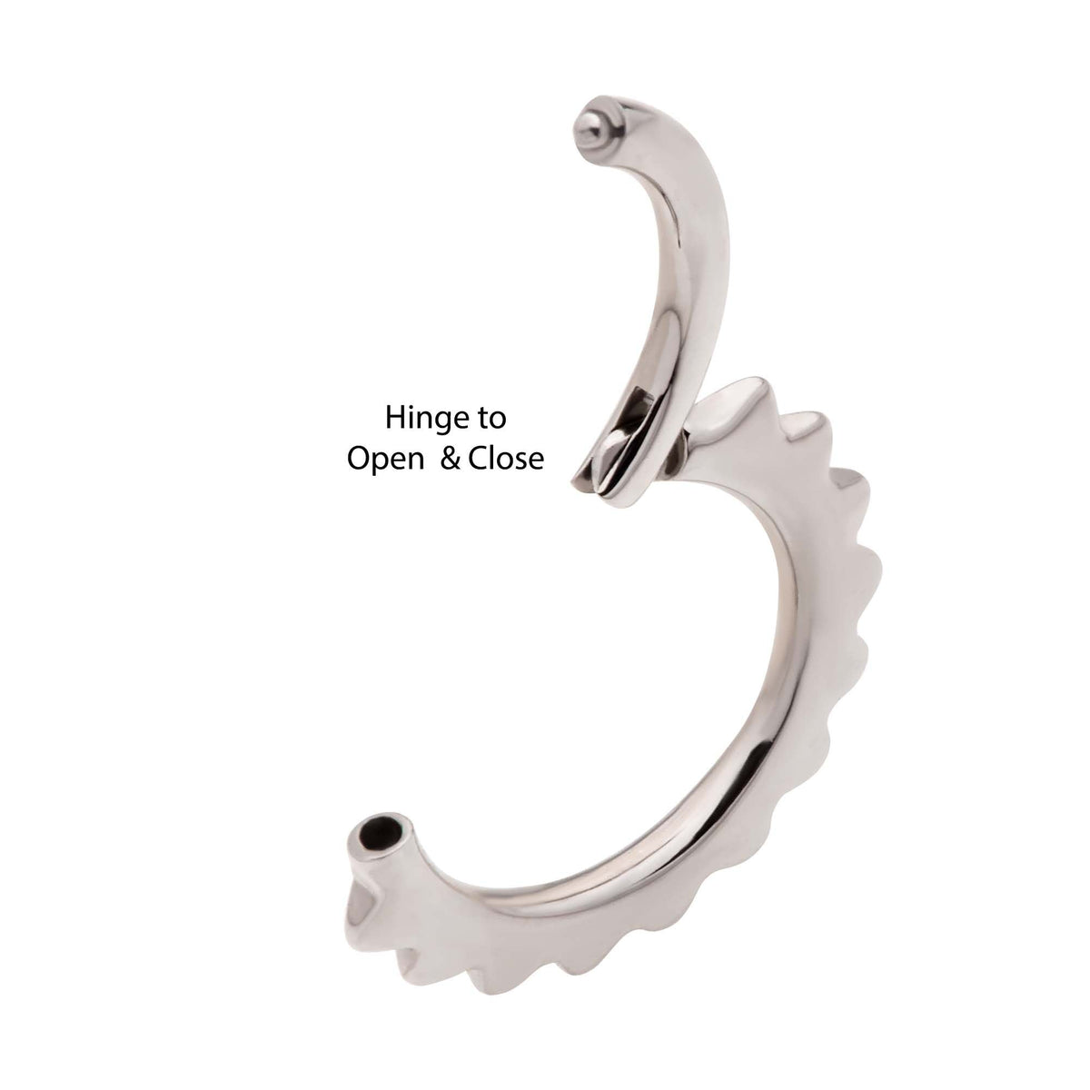 Clicker - Cartilage | Septum Spike Edge Front Facing Hinged Segment Clicker Short - 1 Piece -Rebel Bod-RebelBod