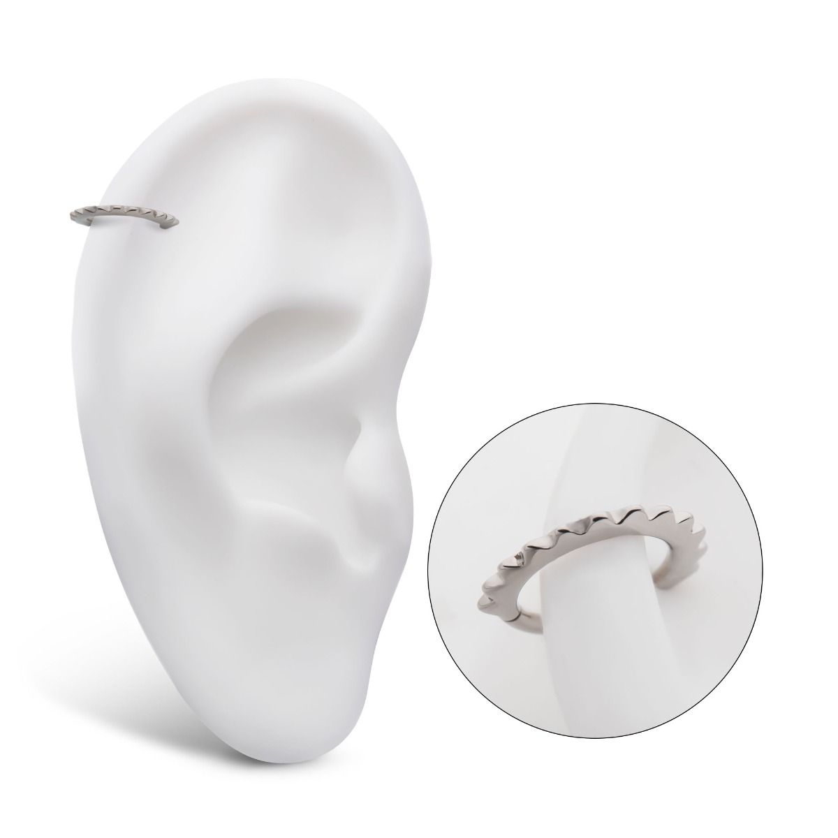 Clicker - Cartilage | Septum Spike Edge Front Facing Hinged Segment Clicker Short - 1 Piece -Rebel Bod-RebelBod