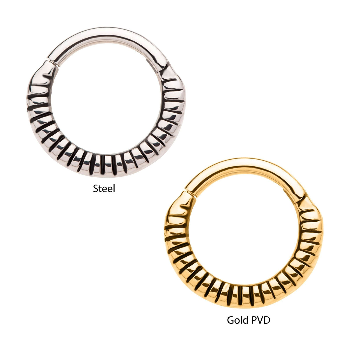 Clicker - Cartilage | Septum Spring Coil Front Facing Hinged Segment Clicker - 1 Piece -Rebel Bod-RebelBod