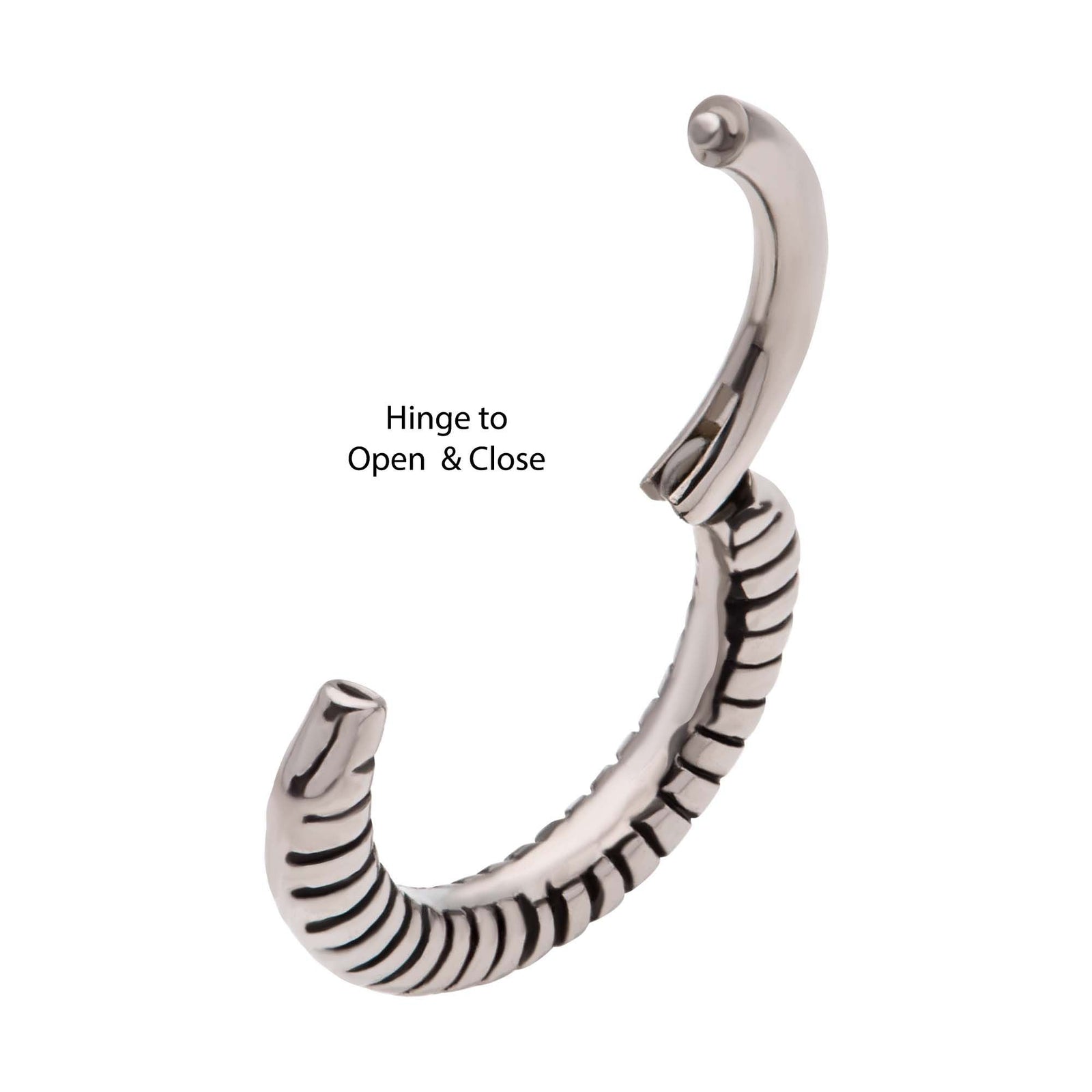 Clicker - Cartilage | Septum Spring Coil Front Facing Hinged Segment Clicker - 1 Piece -Rebel Bod-RebelBod