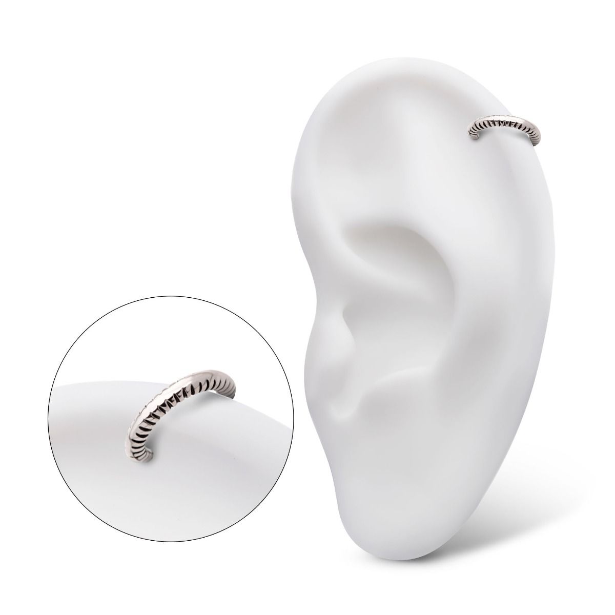 Clicker - Cartilage | Septum Spring Coil Front Facing Hinged Segment Clicker - 1 Piece -Rebel Bod-RebelBod