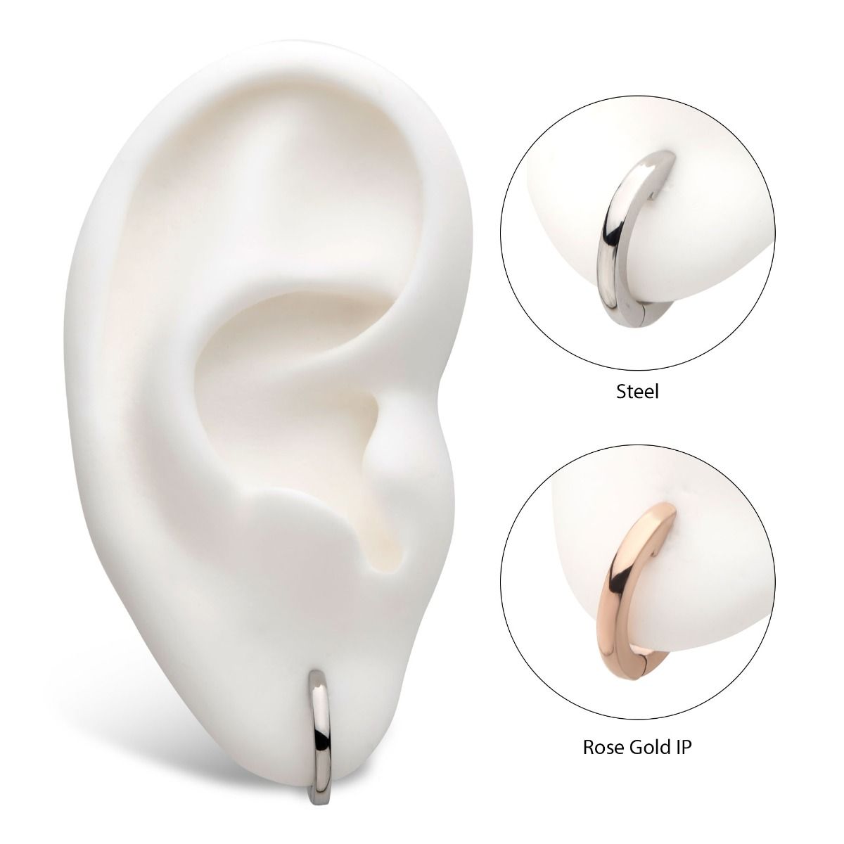 Cartilage Jewelry Stainless Steel Huggie Earrings -Rebel Bod-RebelBod