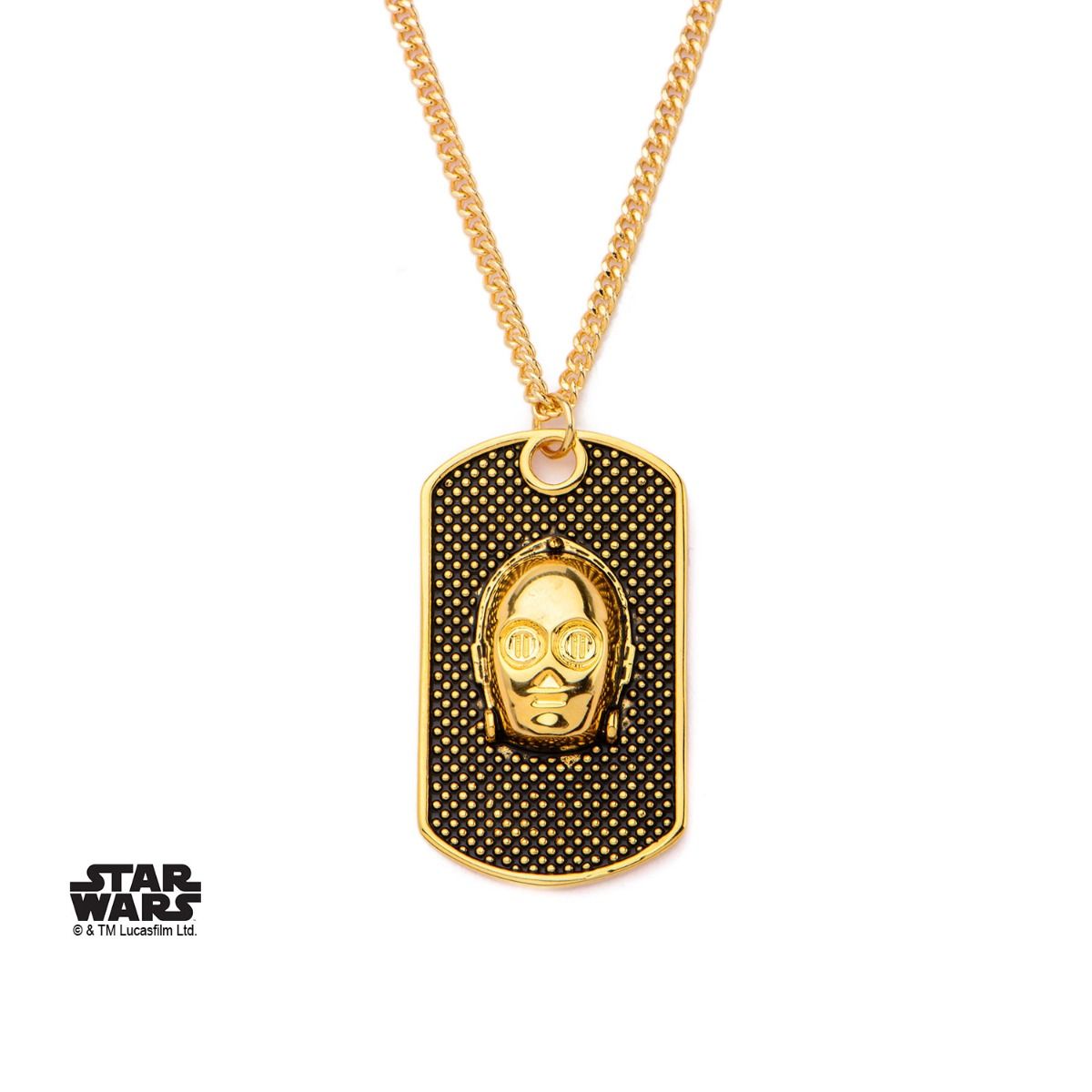 STAR WARS Star Wars 3D C-3PO Face Dog Tag Pendant Necklace -Rebel Bod-RebelBod