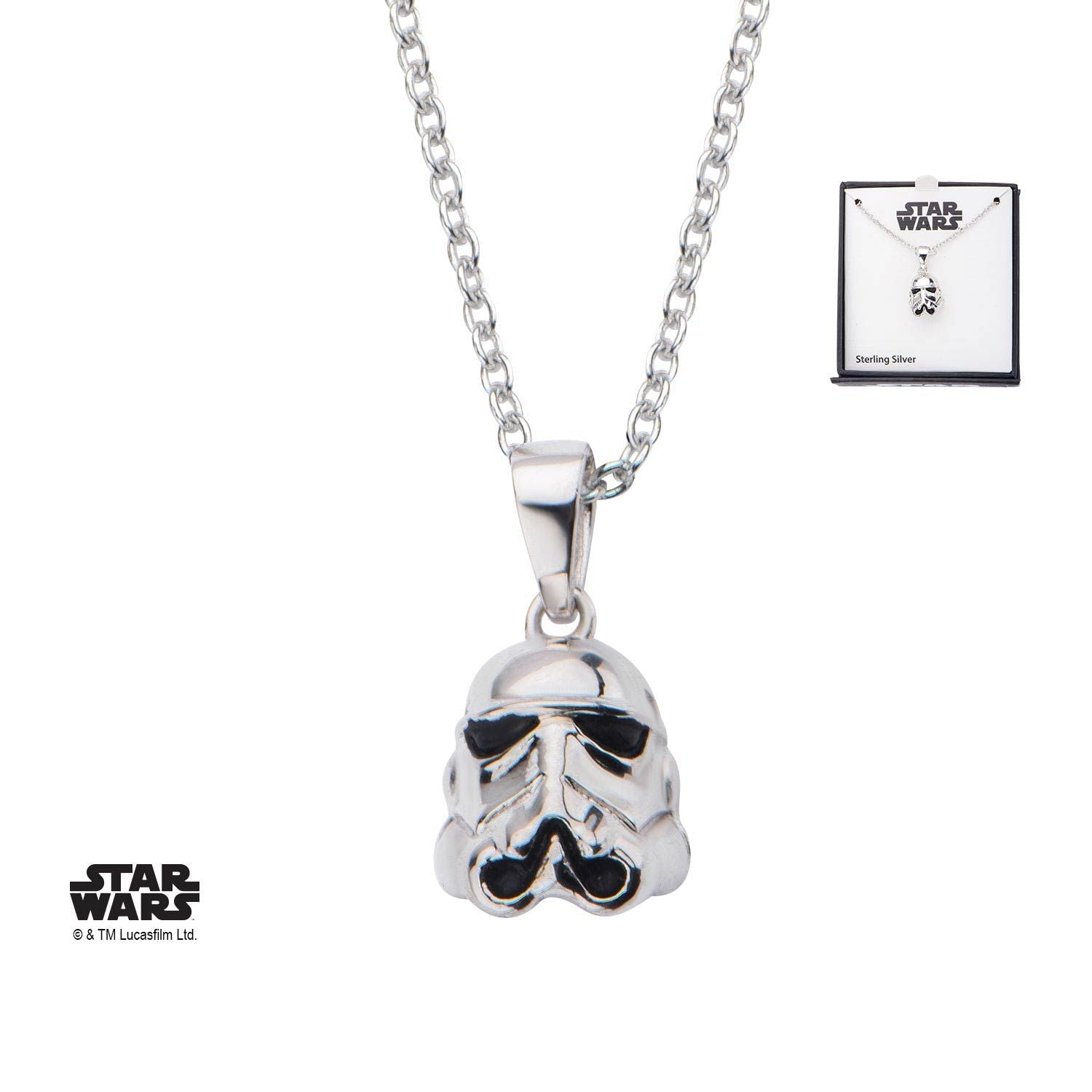 STAR WARS Star Wars 3D Stormtrooper Pendant Necklace, 925 Sterling Silver -Rebel Bod-RebelBod