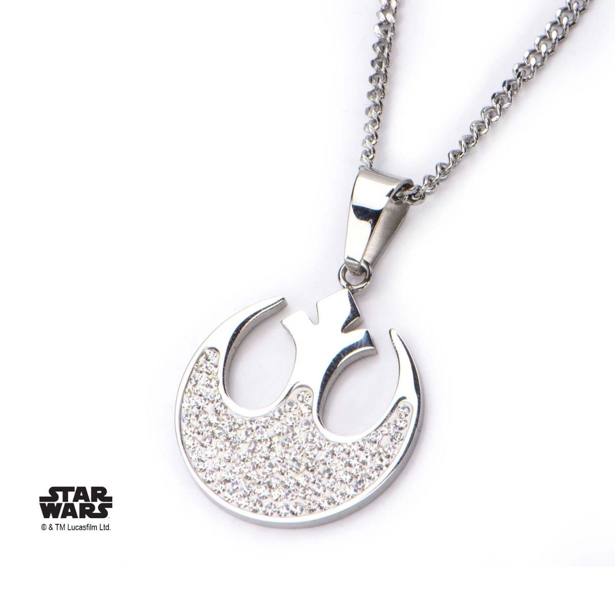 STAR WARS Star Wars Cut Out Rebel Alliance Symbol Clear Gem Small Pendant Necklace -Rebel Bod-RebelBod