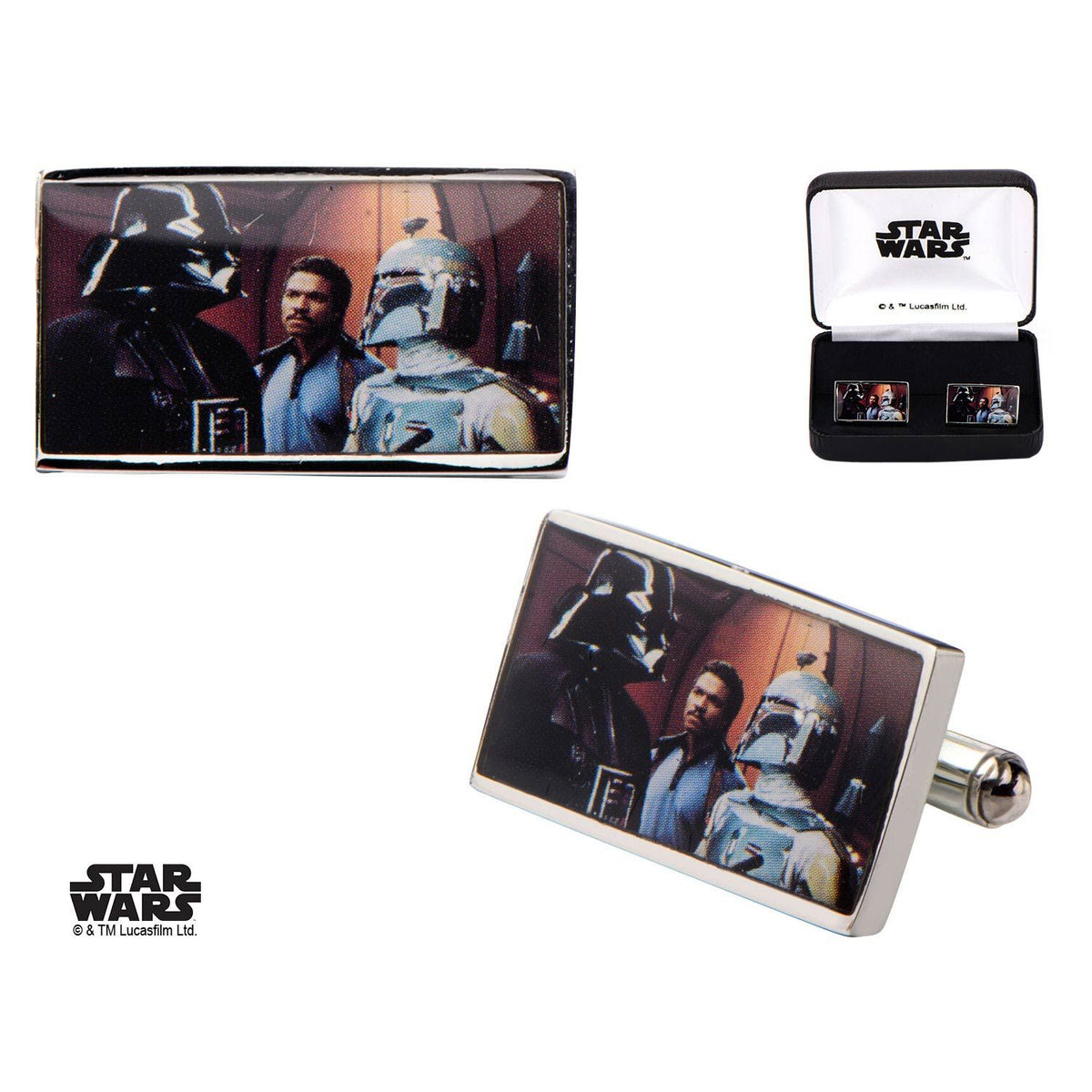 STAR WARS Star Wars Darth Vader Boba Fett Printed Rectangular Cufflinks -Rebel Bod-RebelBod