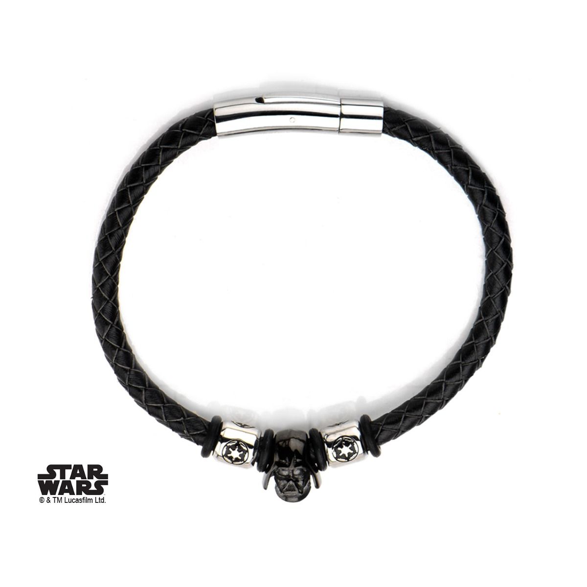 STAR WARS Star Wars Darth Vader Helmet Galactic Empire Symbol Beads Leather Bracelet -Rebel Bod-RebelBod