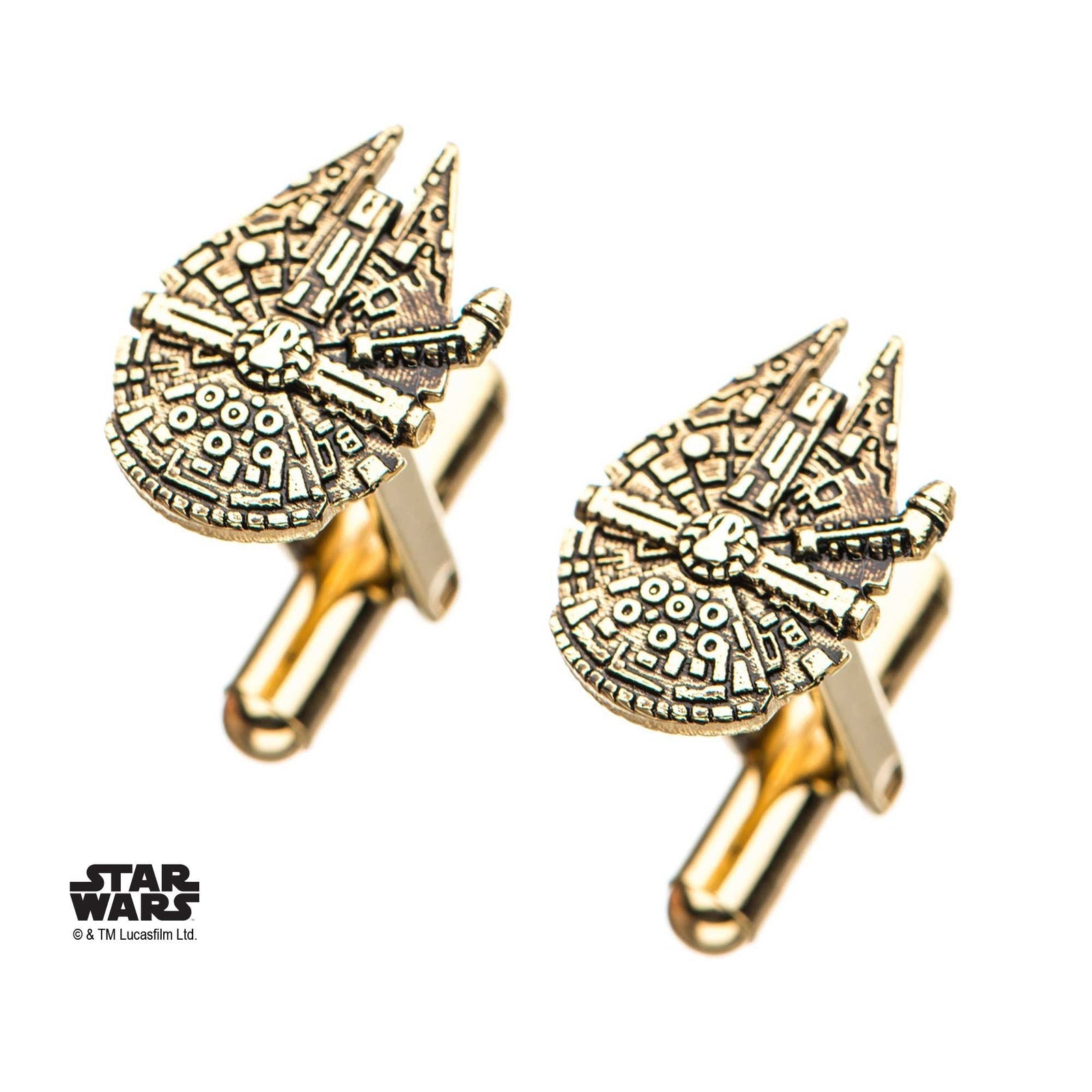 STAR WARS Star Wars Episode 8 Gold Plated Millennium Falcon Cufflinks -Rebel Bod-RebelBod