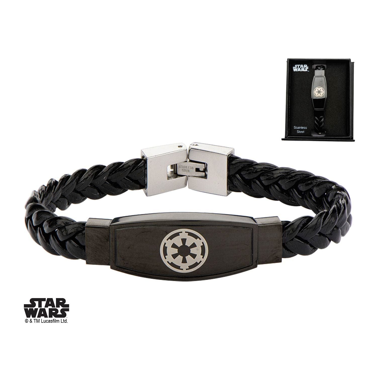 STAR WARS Star Wars Galactic Empire Symbol Braided Leather Bracelet -Rebel Bod-RebelBod