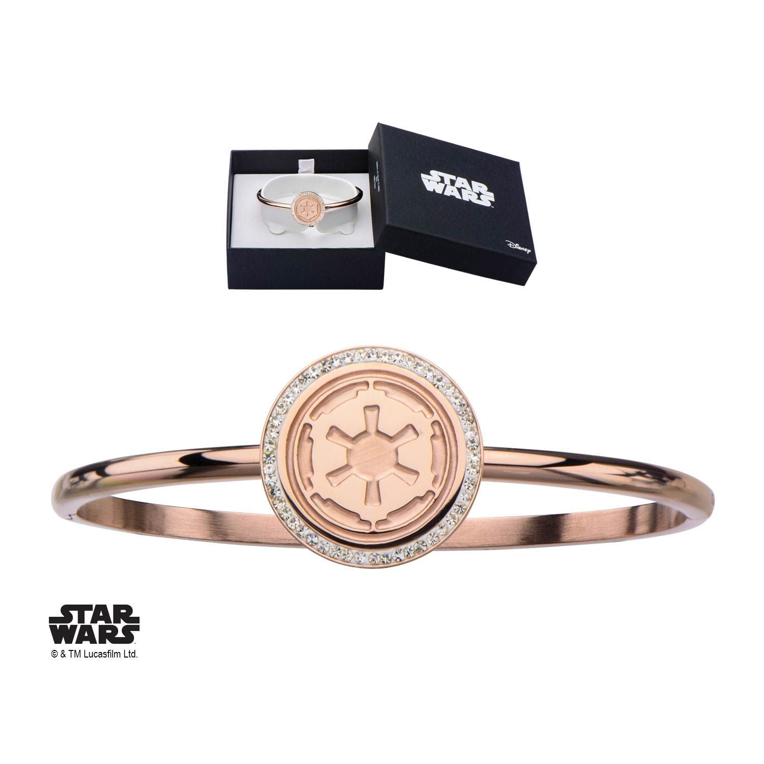 STAR WARS Star Wars Galactic Empire Symbol CZ Bangle Bracelet -Rebel Bod-RebelBod