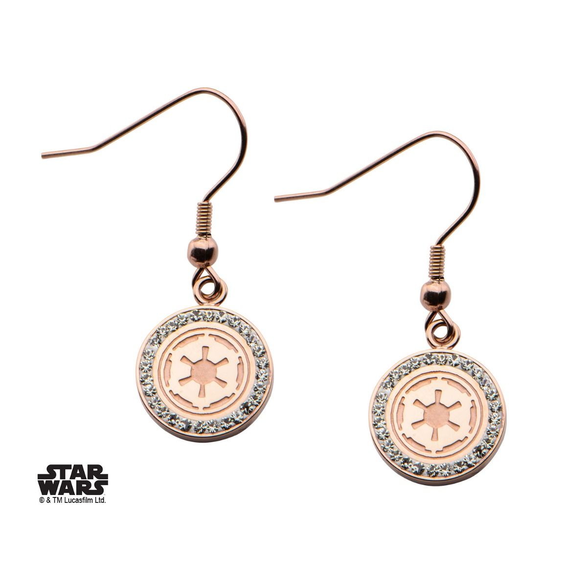 STAR WARS Star Wars Galactic Empire Symbol CZ Hook Dangle Earring A -Rebel Bod-RebelBod