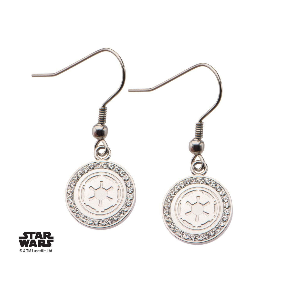 STAR WARS Star Wars Galactic Empire Symbol CZ Hook Dangle Earring B -Rebel Bod-RebelBod