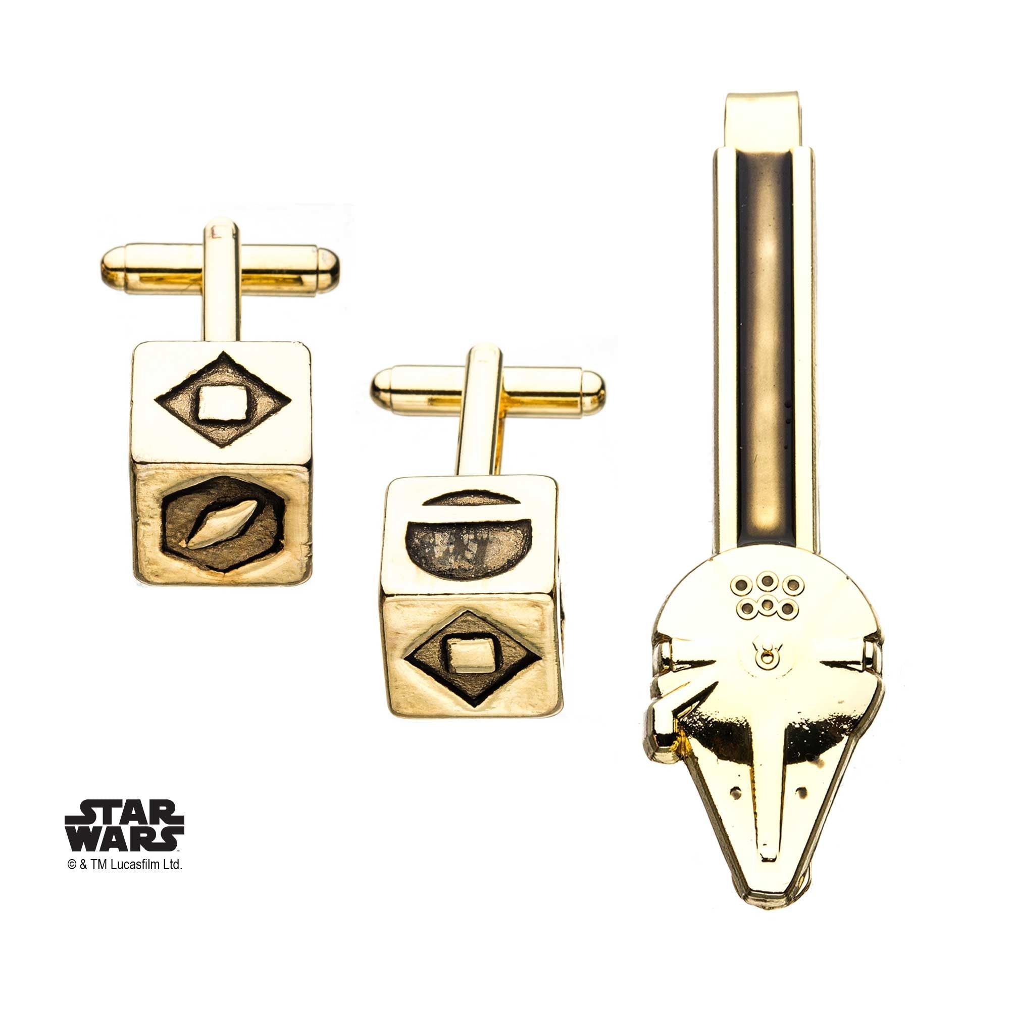 STAR WARS Star Wars Golden Dice Money Clip Cufflinks Set -Rebel Bod-RebelBod