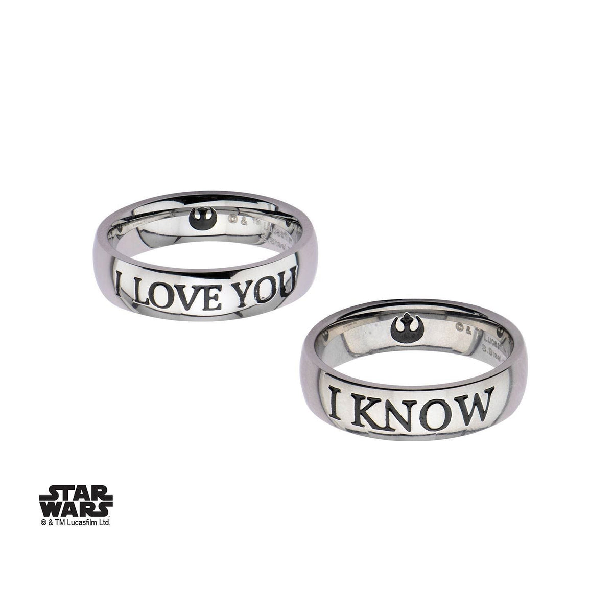 STAR WARS Star Wars &quot;I LOVE YOU&quot;and &quot;I KNOW&quot;Couple Ring Set -Rebel Bod-RebelBod