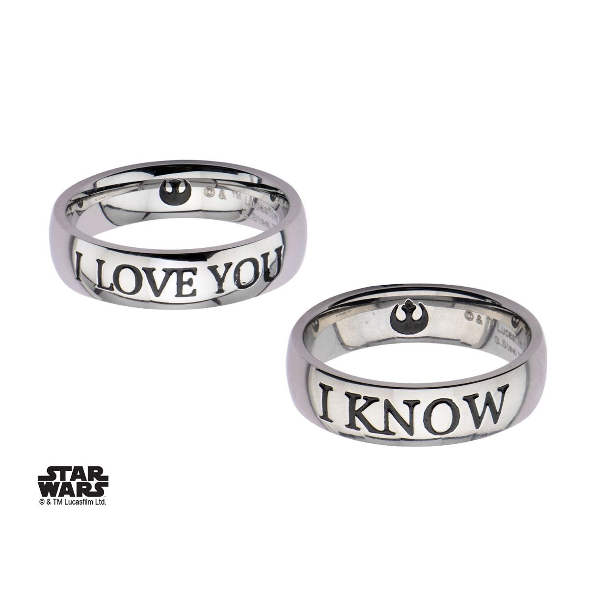 STAR WARS Star Wars "I LOVE YOU"and "I KNOW"Couple Ring Set -Rebel Bod-RebelBod