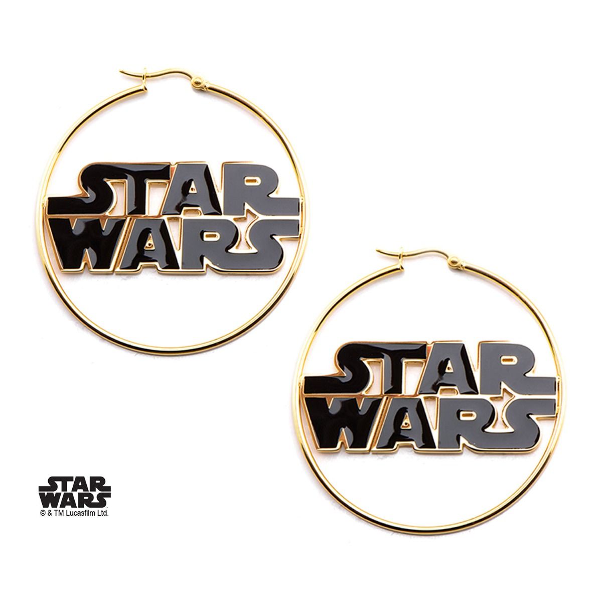 STAR WARS Star Wars Logo Gold Plated Hoop Earring -Rebel Bod-RebelBod