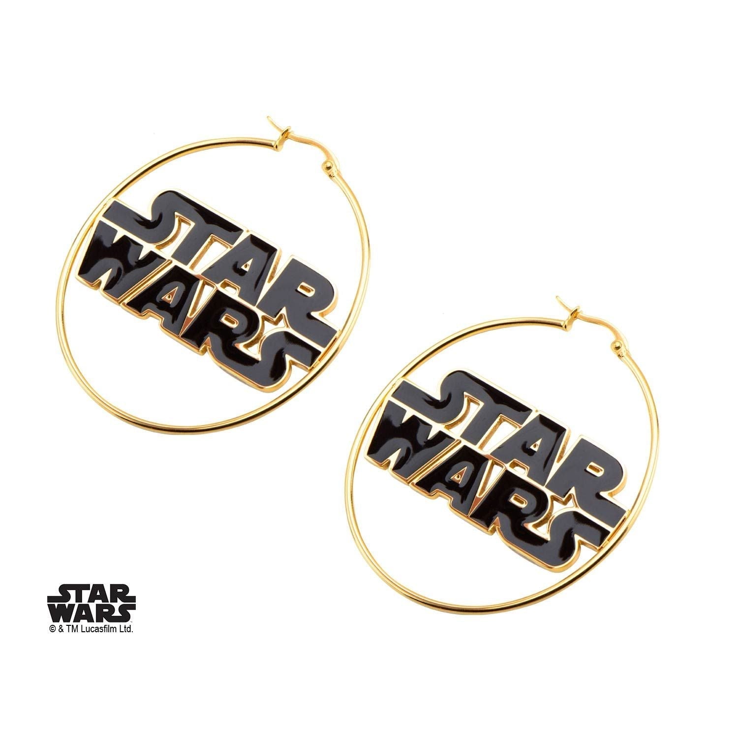 STAR WARS Star Wars Logo Gold Plated Hoop Earring -Rebel Bod-RebelBod