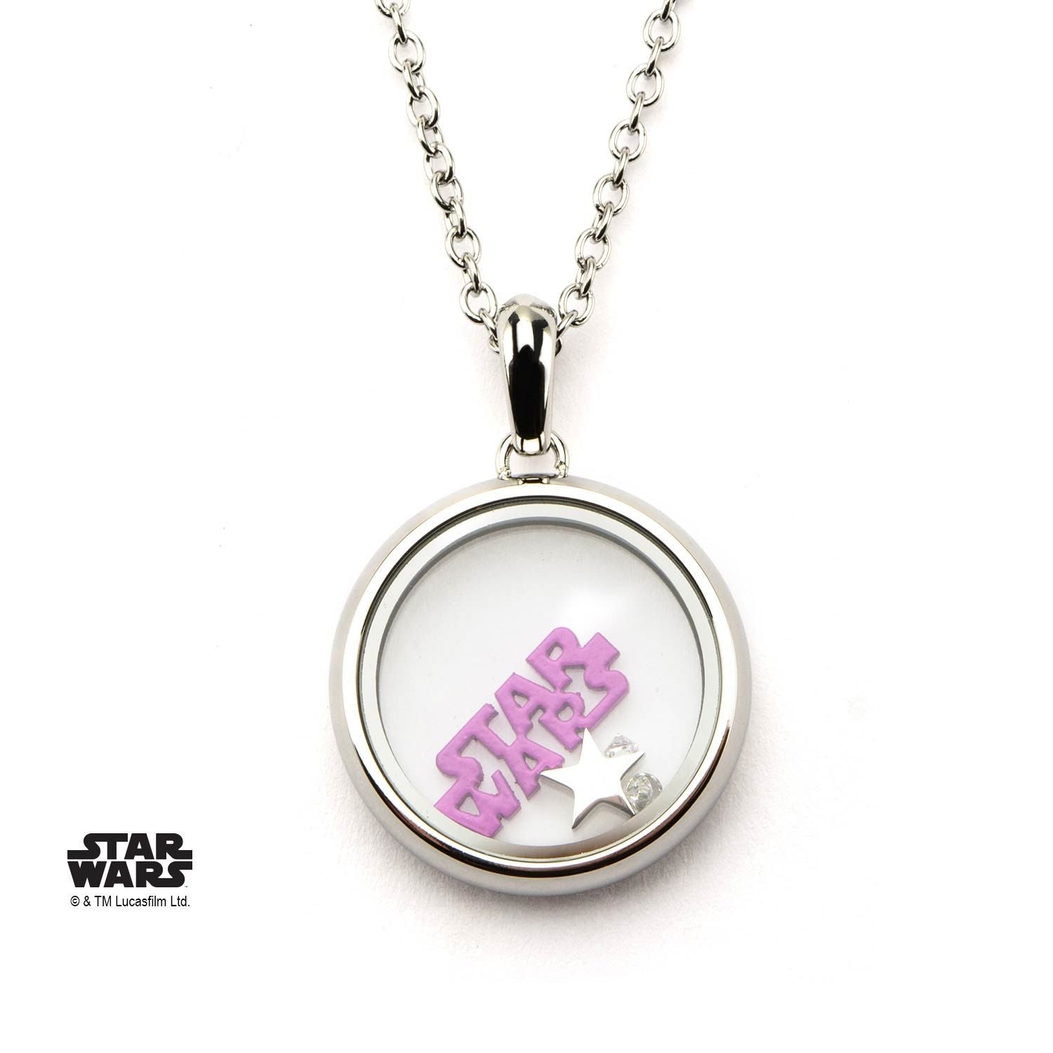 STAR WARS Star Wars Pink Glitter Logo Beads Pendant Necklace -Rebel Bod-RebelBod