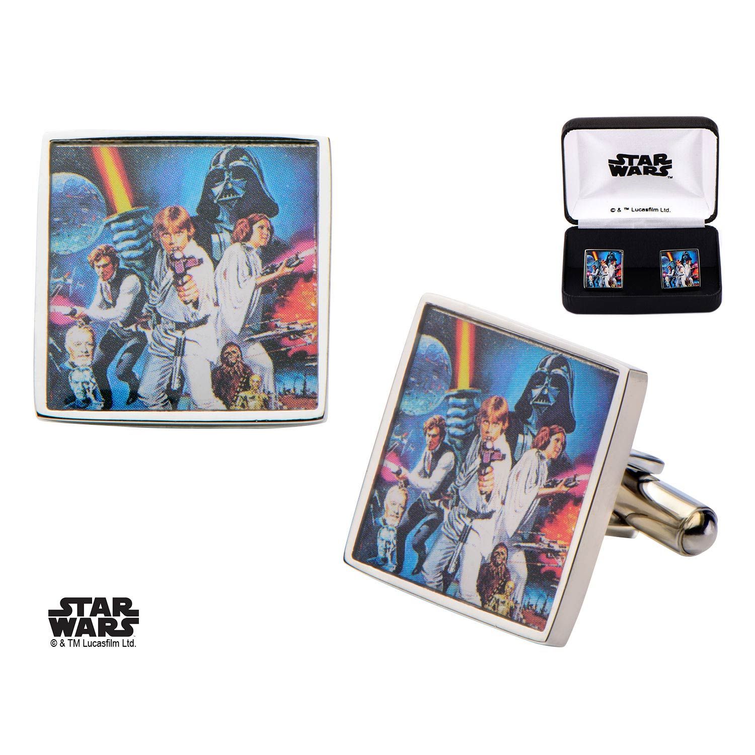 STAR WARS Star Wars Poster Printed Square Cufflinks B -Rebel Bod-RebelBod