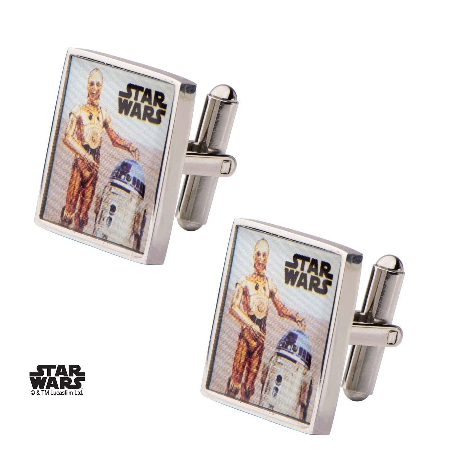 STAR WARS Star Wars R2-D2 C-3PO Printed Square Cufflinks -Rebel Bod-RebelBod