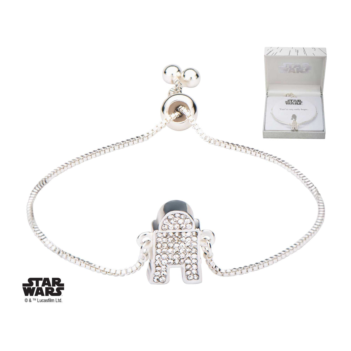 STAR WARS Star Wars R2-D2 Clear Gem Bracelet -Rebel Bod-RebelBod