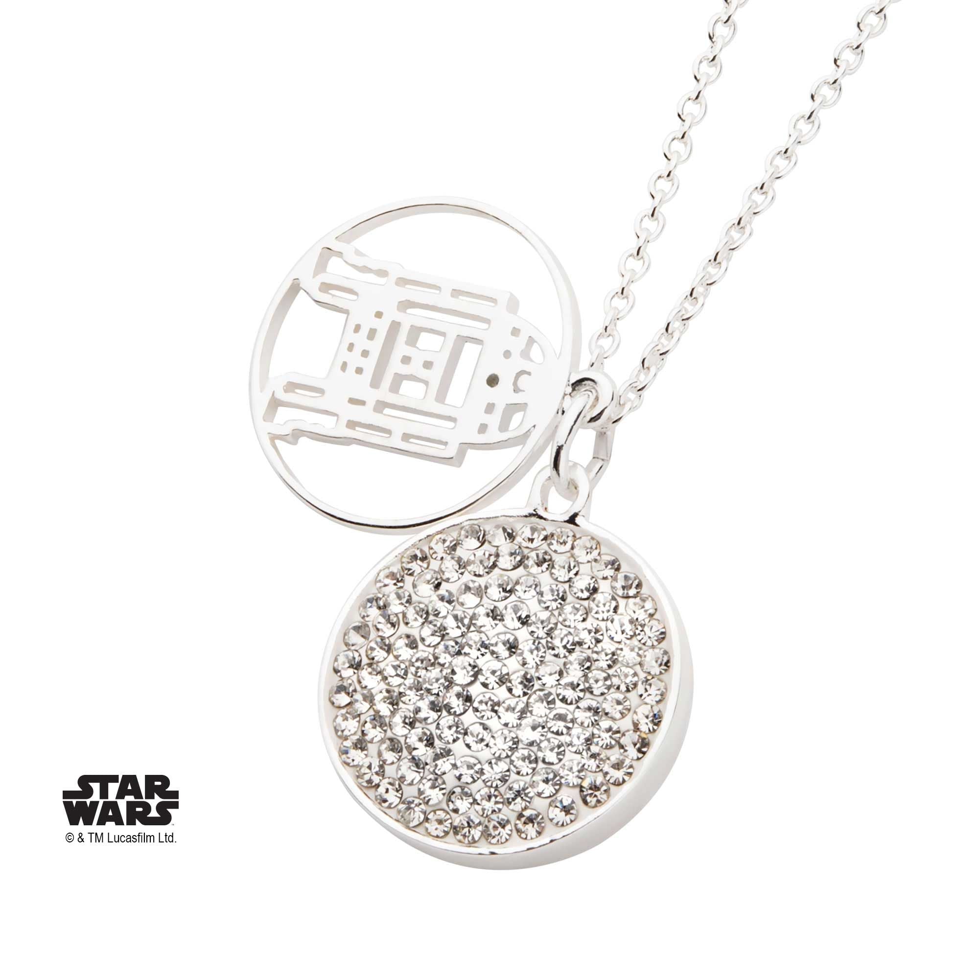 STAR WARS Star Wars R2-D2 Clear Gem Pendant Necklace -Rebel Bod-RebelBod