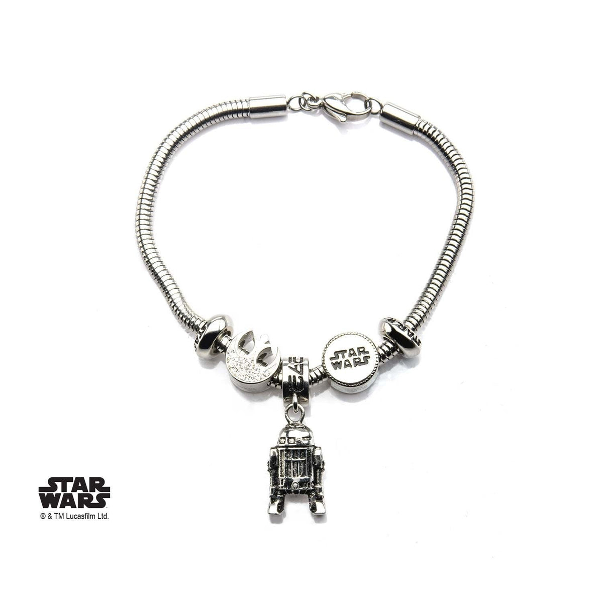 STAR WARS Star Wars R2D2, Rebel Alliance Symbol Star Wars Logo Charm Bracelet Se -Rebel Bod-RebelBod