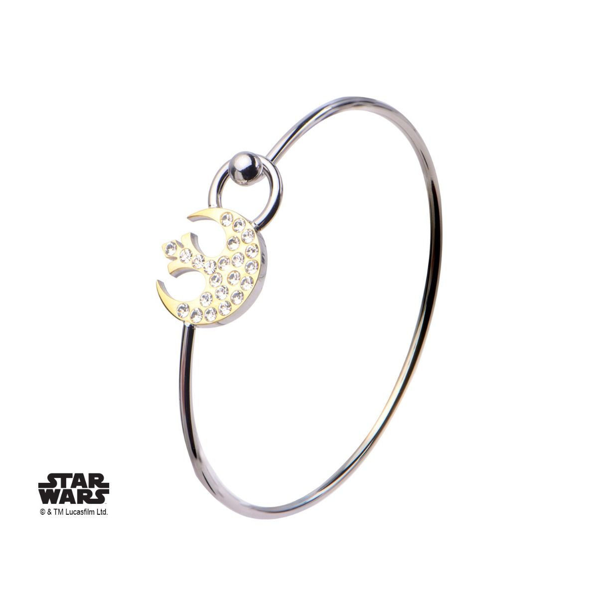 STAR WARS Star Wars Rebel Alliance Symbol Clear Gem Bangle Bracelet -Rebel Bod-RebelBod