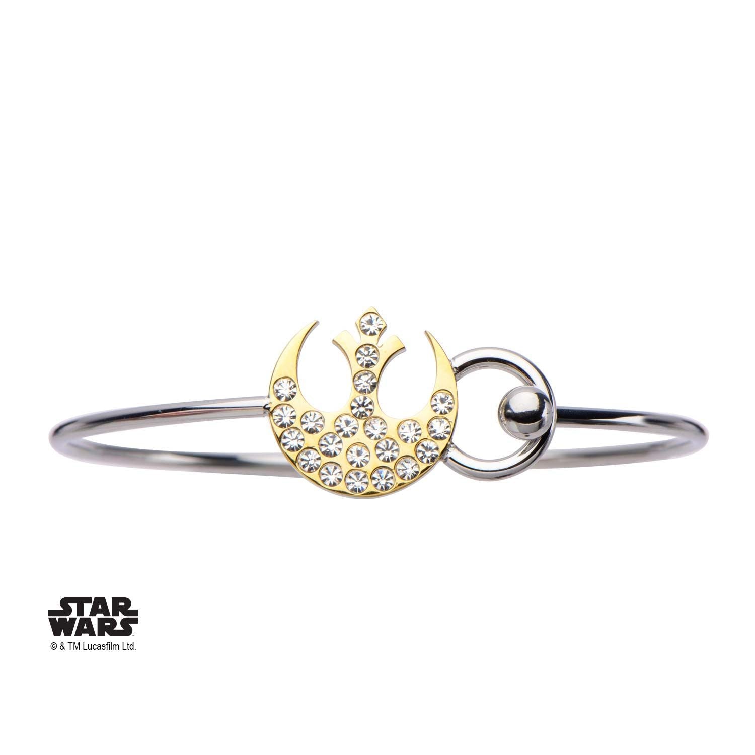 STAR WARS Star Wars Rebel Alliance Symbol Clear Gem Bangle Bracelet -Rebel Bod-RebelBod