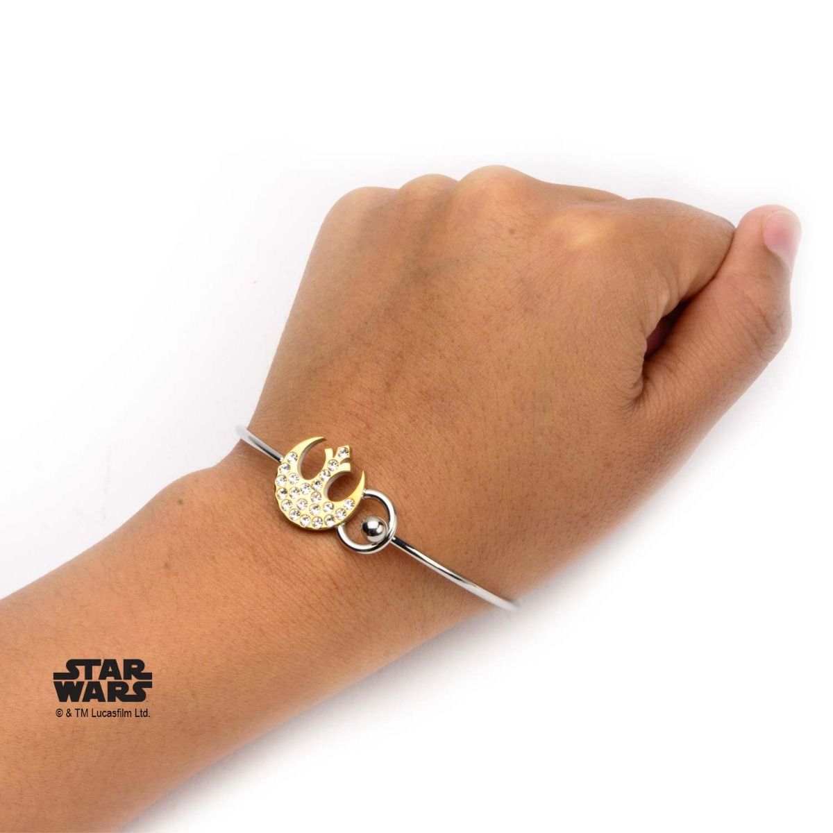 STAR WARS Star Wars Rebel Alliance Symbol Clear Gem Bangle Bracelet -Rebel Bod-RebelBod